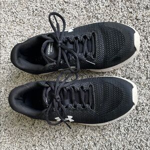 Under Armour Black and White Charged Rogue sneakers